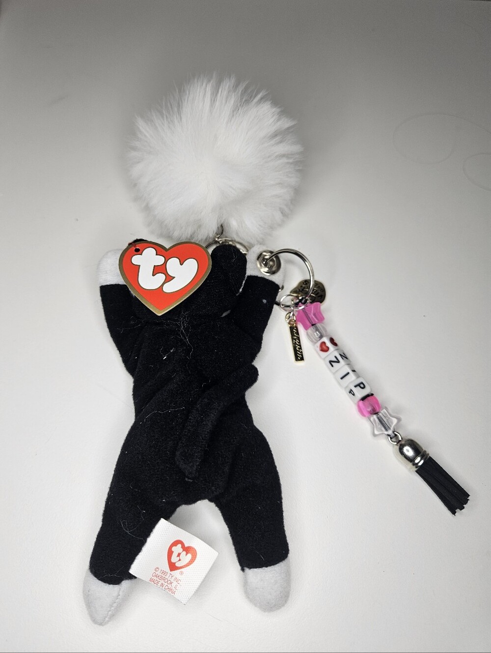 1998 Beanie Babies‎ Y2K aesthetic bag charm Zip Bag Charm/keychain Cat Vibe
